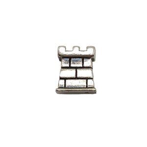 Sterling Silver Rook Chess Piece Charm Bead For Bracelet Necklace